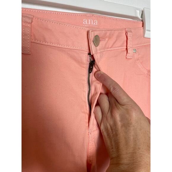 Ana Orange Preppy Pants Womens Size 16 Skinny Leg Ankle Peach Khakis Trousers - Picture 5 of 12